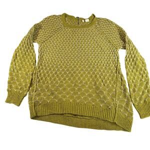 Moth Anthropologie womens sweater green honeycomb open weave. Sz M. boho, whimsy
